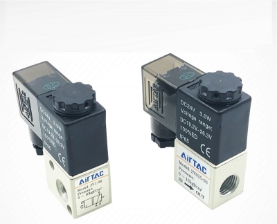 Van điện từ khí nén, solenoid valve AIRTAC 3V1-06/2V025-08/AC220V/DC24V/12V