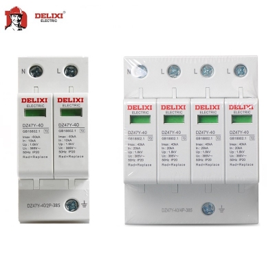 Chống sét 0.4KV, Delixi surge protector arrester DZ47Y 2P 20KA 4P 40KA surge switch arrester