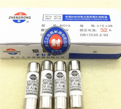 cầu chì sứ, RT14RT18 R015 10*38 fuse tube 0.5A1A2A3A4A5A6A8A10A16A20A25A32A