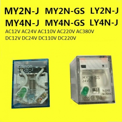 Rơle trung gian OMRON, Intermediate Relay MY2N-J, MY3N-J, MY4N-J, LY2N-J, LY4N-J, MY4N-GS, MY2N-GS, AC12V AC24V AC110V AC220V AC380V DC12V DC24V DC110V DC220V