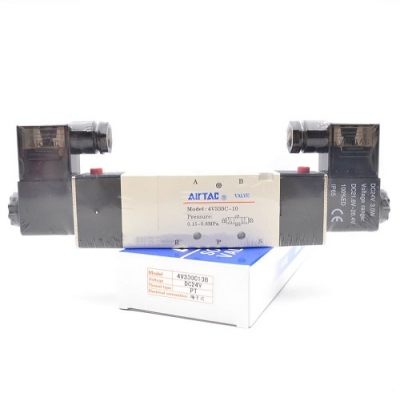 Van điện từ, van khí nén, Airtac three-position solenoid valve 4V330C-10 4V330C-08 DC24V / AC220V